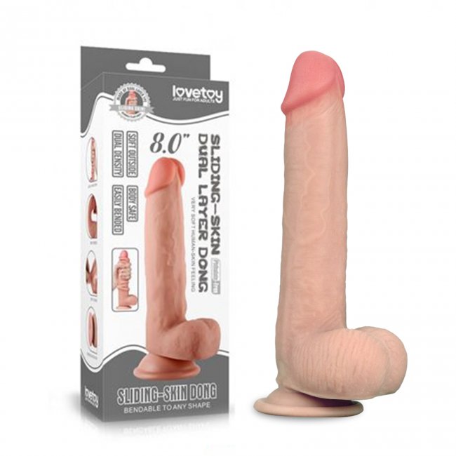 Dương vật giả dính tường Lovetoy Sliding Skin Dong siêu mềm 