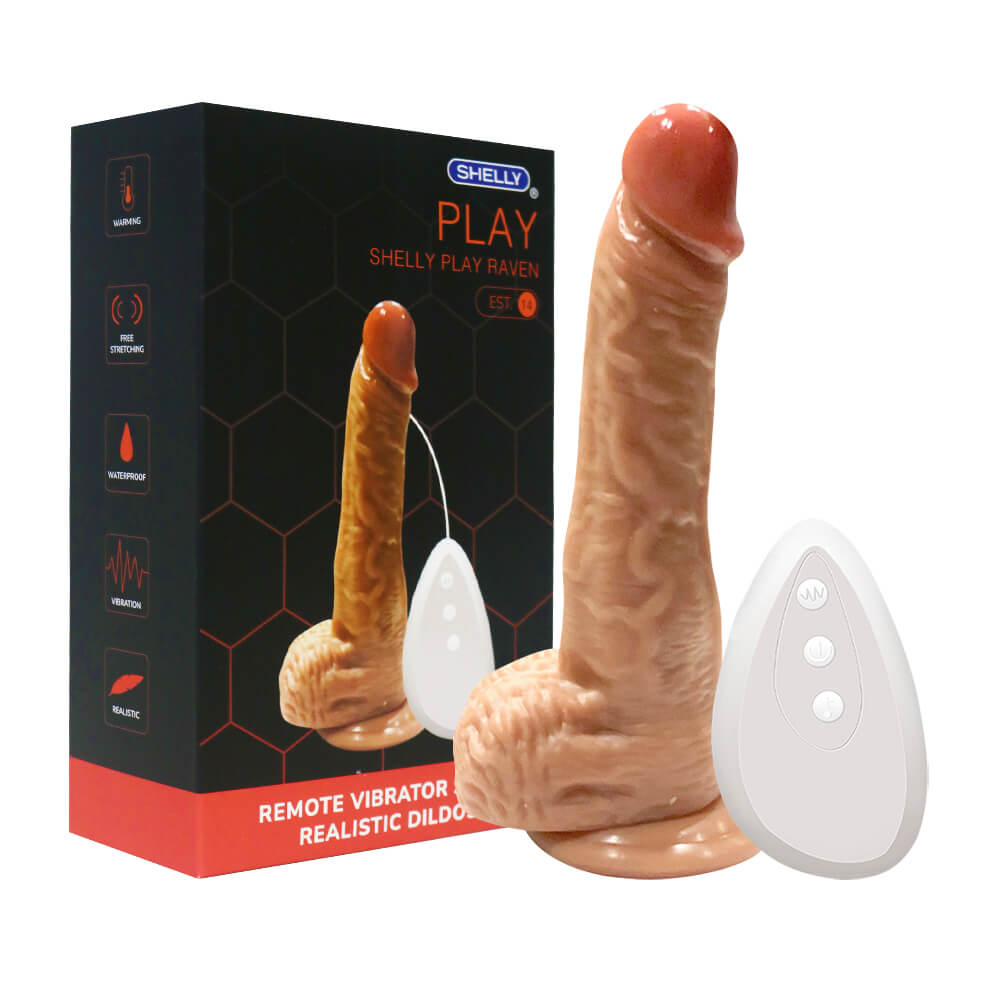 Dương vật giả dính tường Shelly Play Raven rung nhiệt 