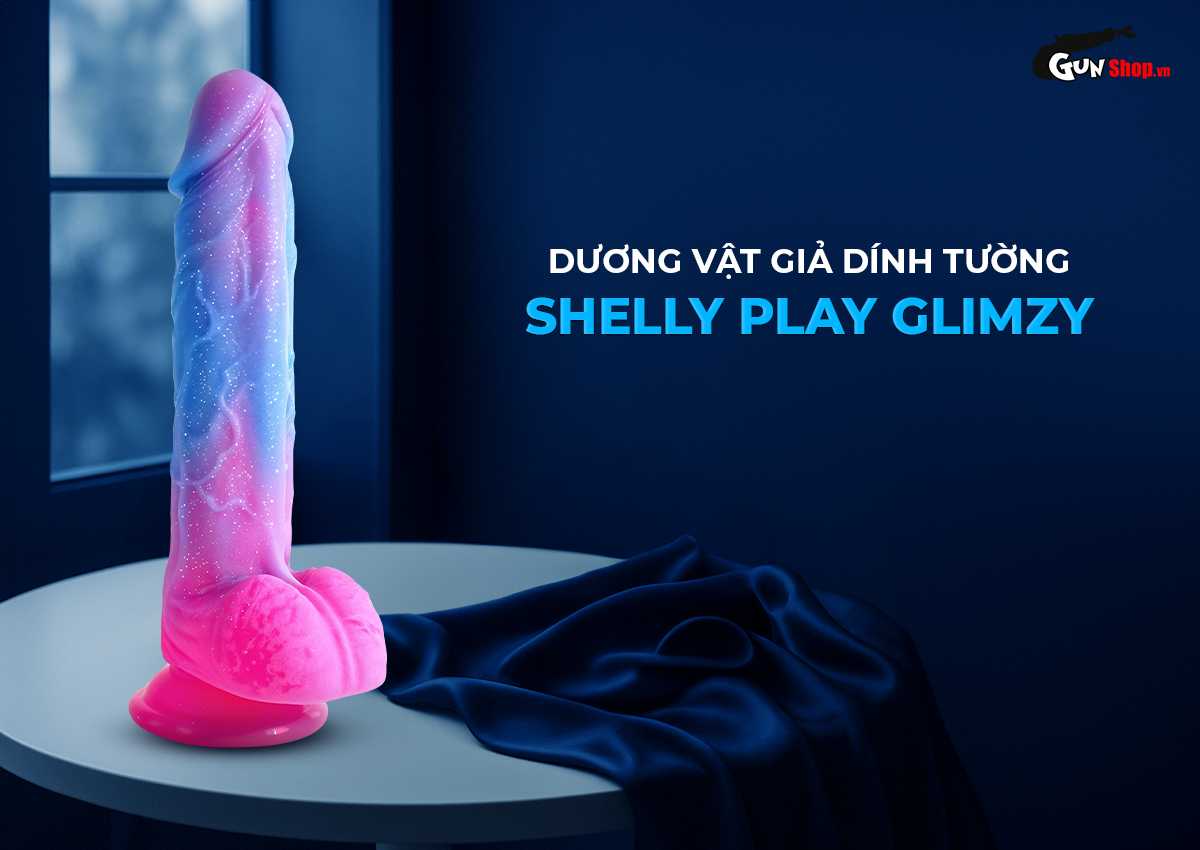 Dương vật giả Shelly Play GLimzy 17cm siêu dính tường, mượt