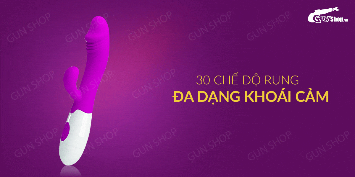 Dương vật giả Pretty Love Snappy pin silicon mượt 30 chế độ rung