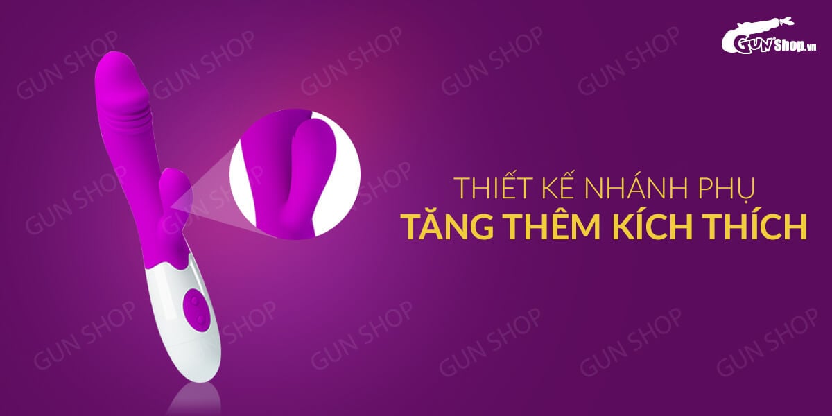 Dương vật giả Pretty Love Snappy pin silicon mượt 30 chế độ rung