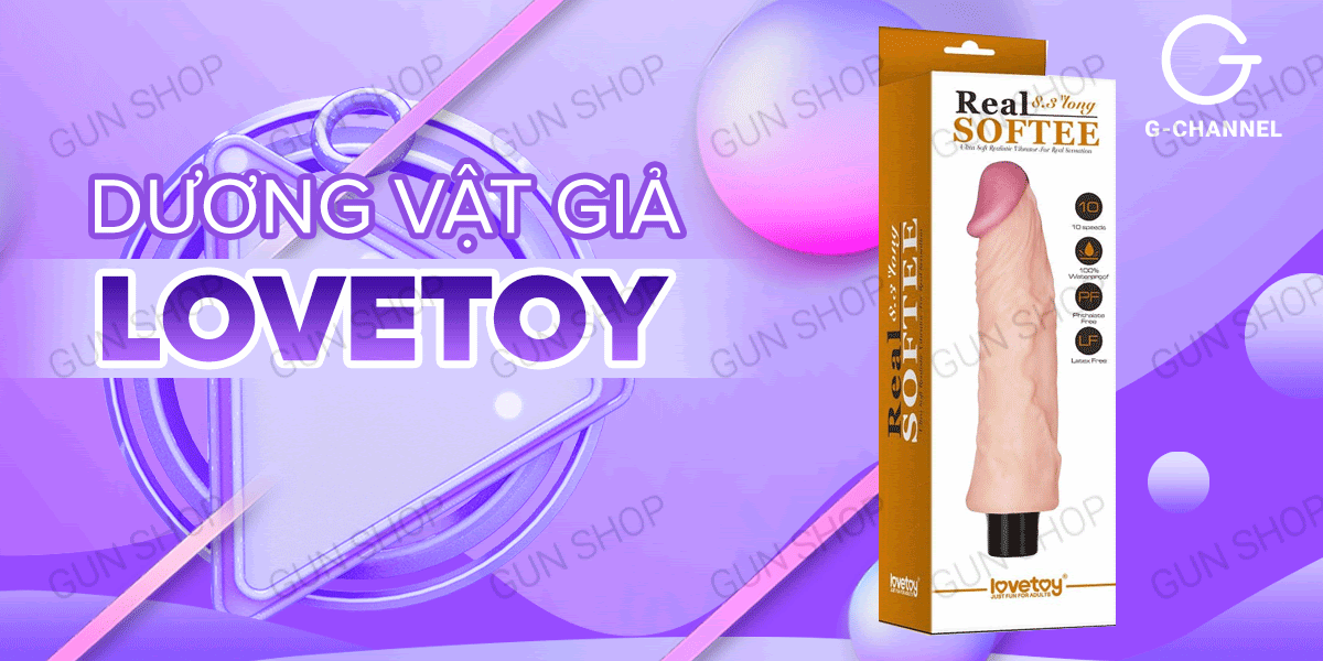 Dương vật giả Lovetoy Real Softee 8.3cm rung 10 chế độ silicon mềm mại