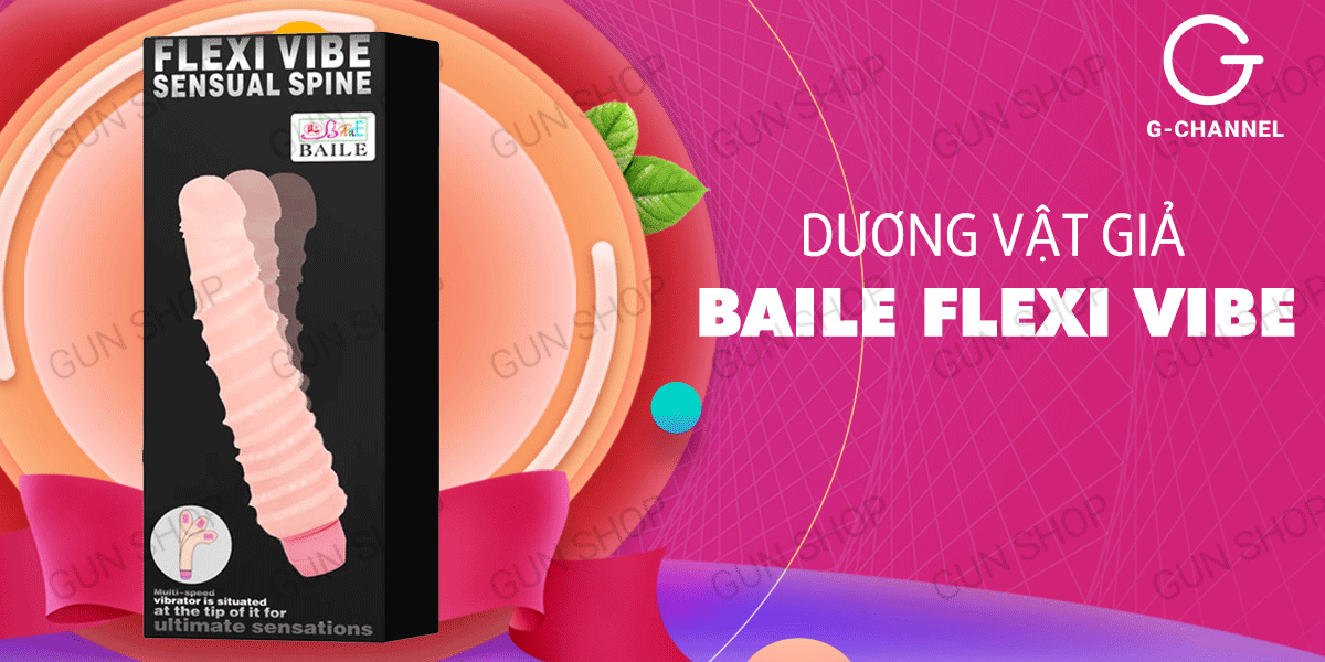 Dương vật giả Baile Flexi Vibe xoắn silicon rung đổi gió mới