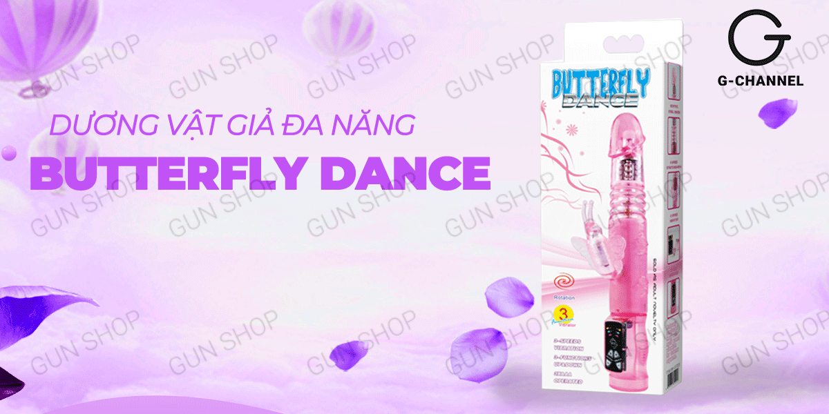 Dương vật giả Butterfly Dance cao cấp rung thụt ngoáy kích thích mạnh