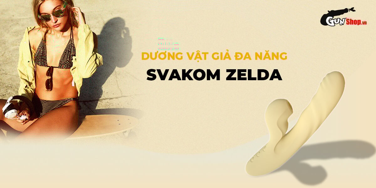 Dương vật giả đôi nhánh Svakom Zelda rung hút kết hợp mạnh mẽ đa năng