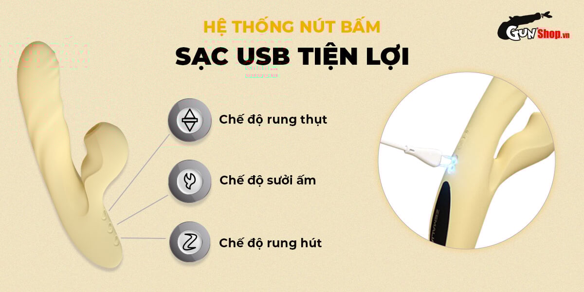 Dương vật giả đôi nhánh Svakom Zelda rung hút kết hợp mạnh mẽ đa năng