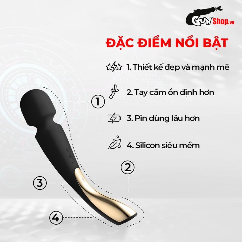 Máy massage Lelo Smart Wand 2 Large thư giãn cơ bắp tăng cảm xúc tình dục