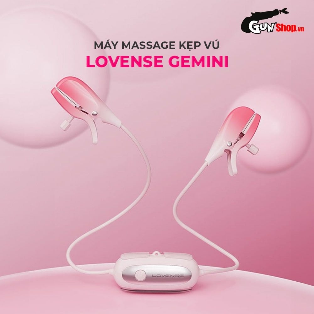 Máy massage kẹp vú Lovense Gemini điều khiển app, sạc điện