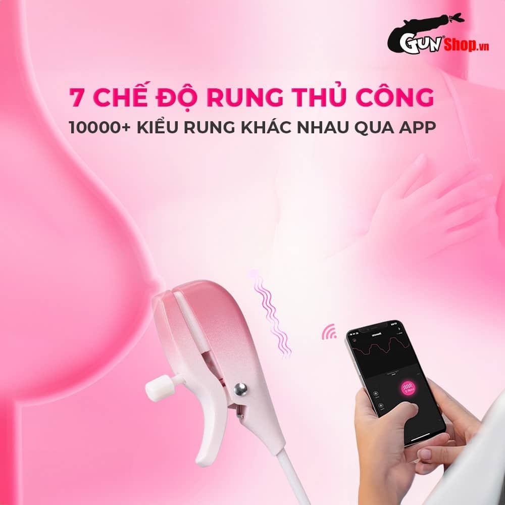 Máy massage kẹp vú Lovense Gemini điều khiển app, sạc điện