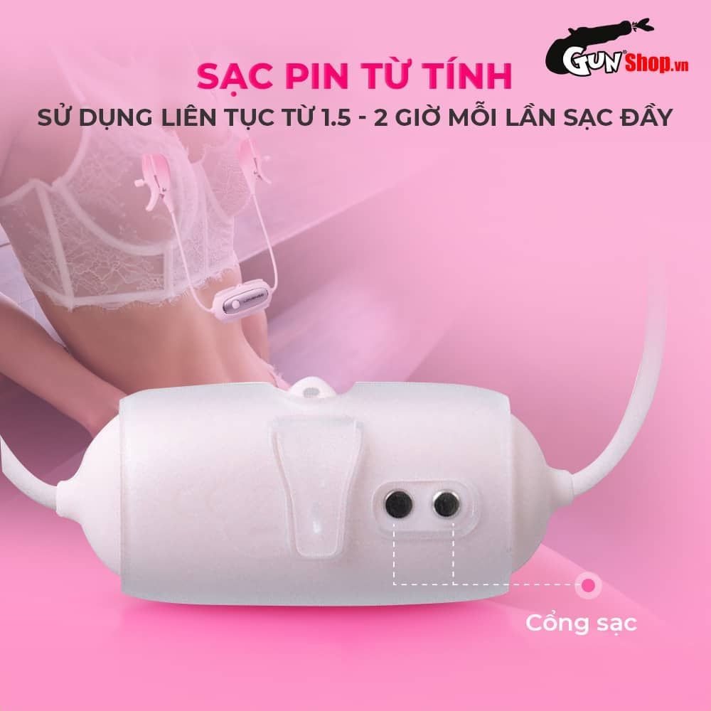 Máy massage kẹp vú Lovense Gemini điều khiển app, sạc điện