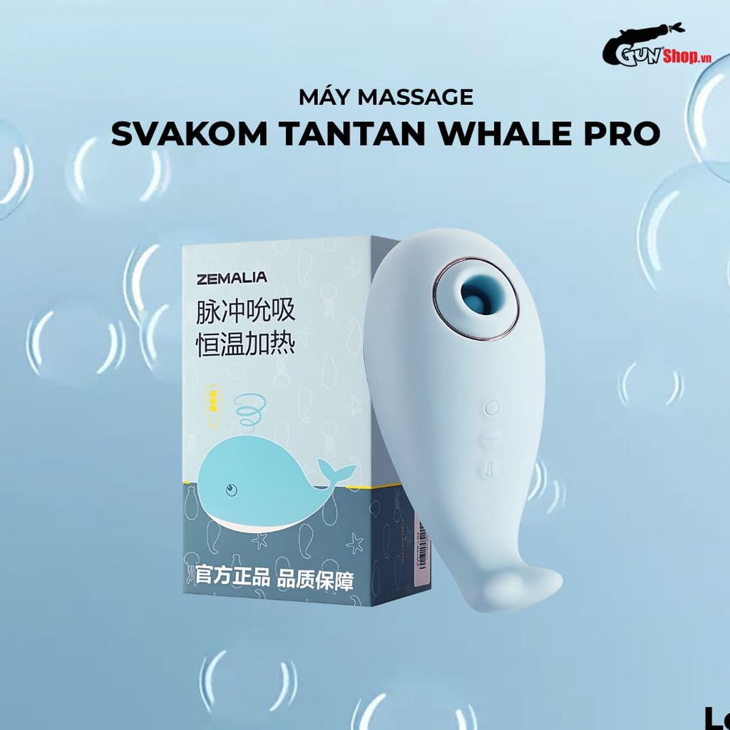 Máy massage Svakom Tantan Whale Pro cá voi xanh lưỡi giả hút liếm