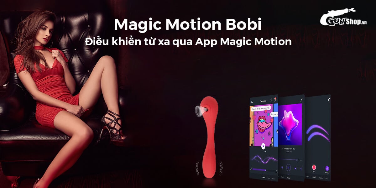 Máy massage Magic Motion Bobi Đỏ 10 chế độ rung motor khỏe êm
