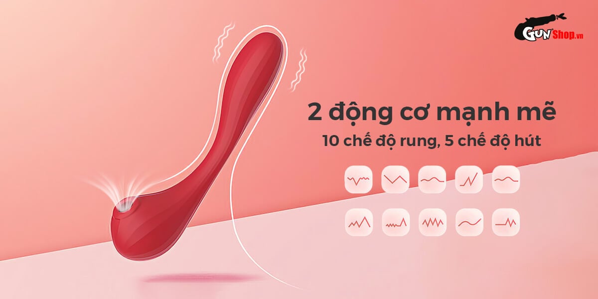 Máy massage Magic Motion Bobi Đỏ 10 chế độ rung motor khỏe êm