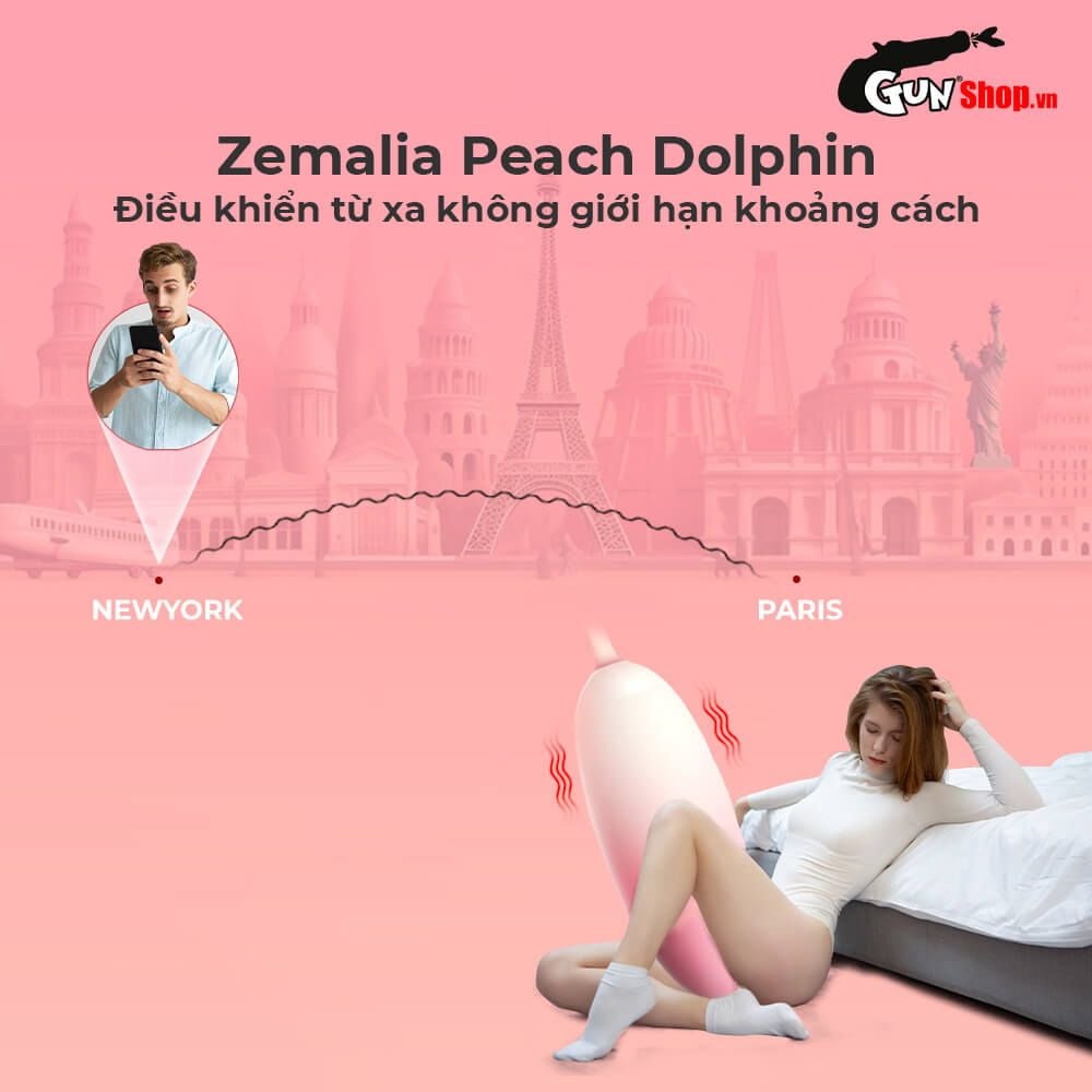 Máy massage Svakom Zemalia Peach Dolce 2 đầu 9 chế độ rung xinh xắn dễ dùng