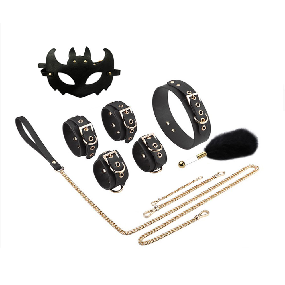 Bộ dụng cụ BDSM bondage kits đen kích thích mạnh mẽ kéo dài thời gian làm tình 