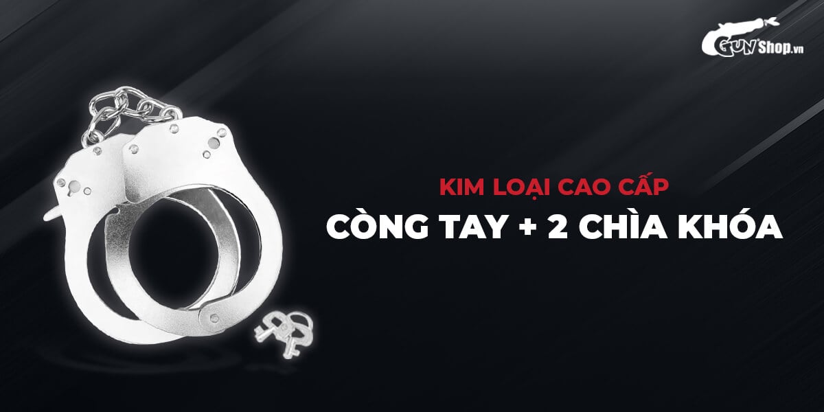 Còng tay Chisa Hi cao cấp khóa an toàn chơi BDSM khóa kim loại