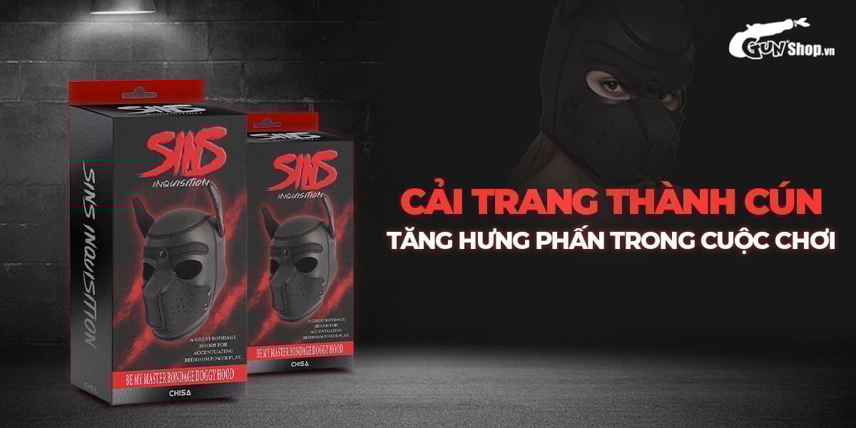 Chisa Sins BDSM Dog Hood Master Bondage PU Mask Fetish Gear