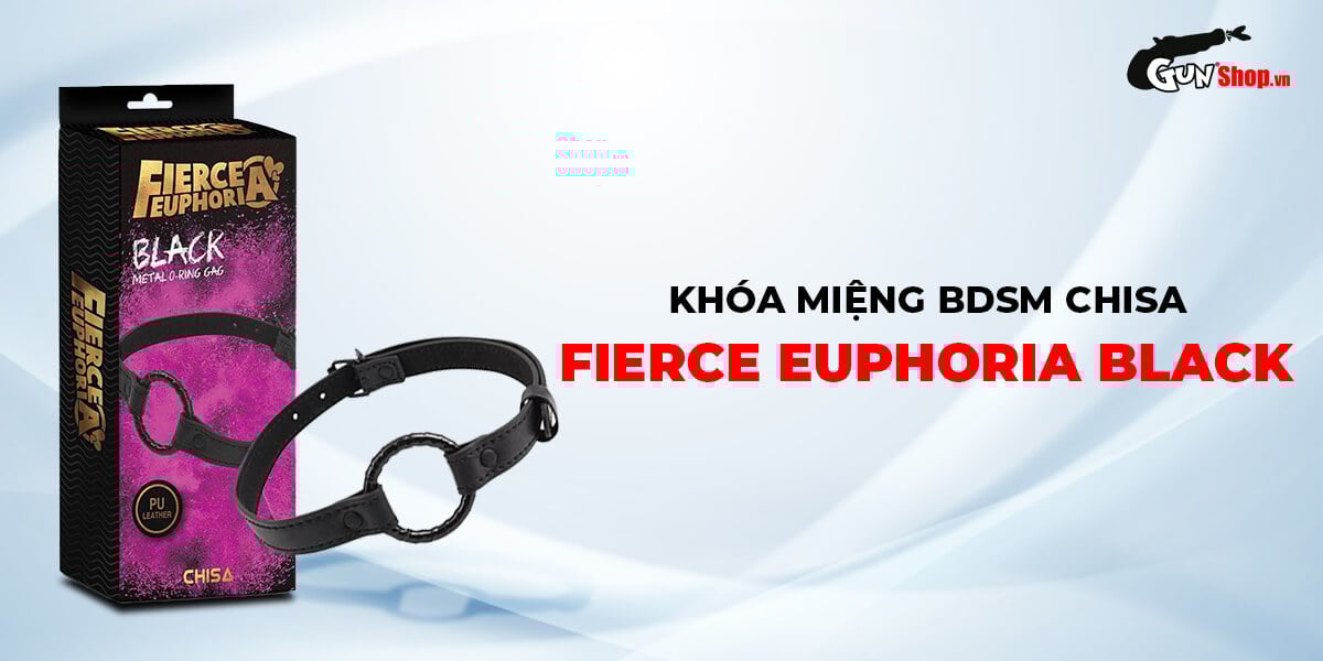 Khóa miệng BDSM Chisa Fierce Euphoria O-ring kim loại đen