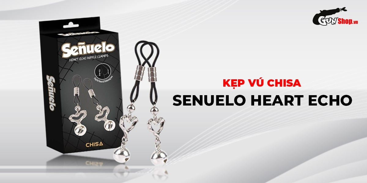 Chisa Heart Echo Nipple Clamps BDSM Intense Stim