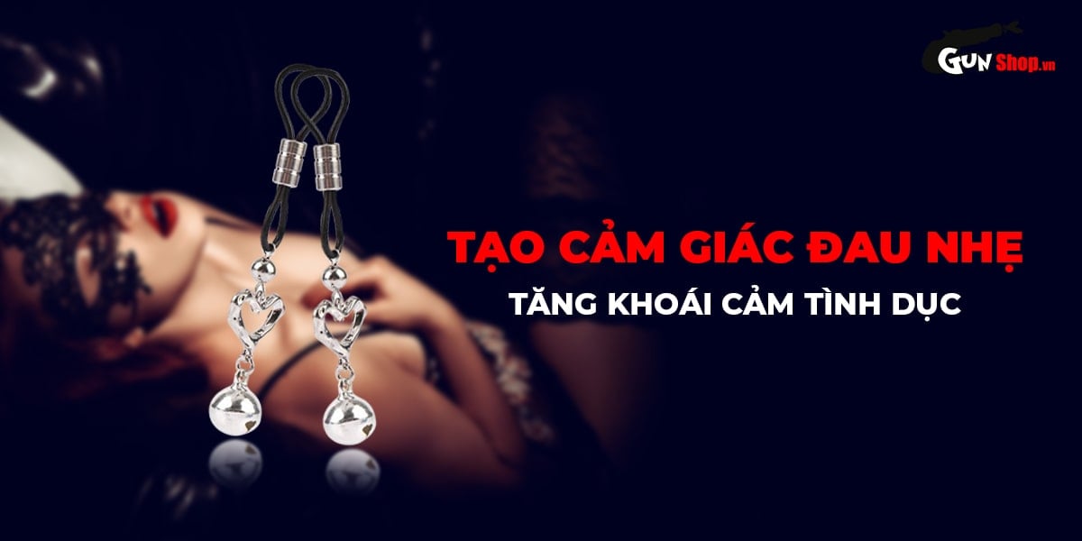 Chisa Heart Echo Nipple Clamps BDSM Intense Stim