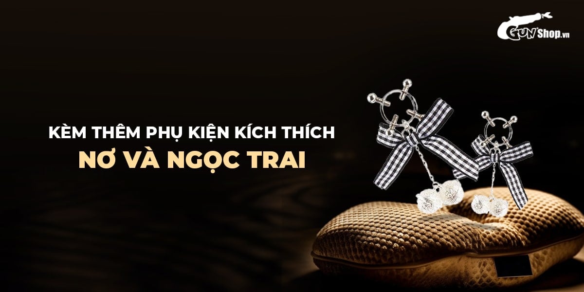 Kẹp vú kích thích đầu ti Chisa Senuelo BDSM phụ kiện nơ gợi cảm