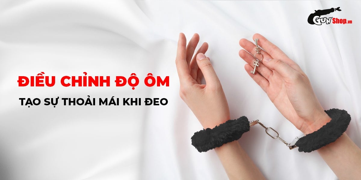 Còng tay Chisa lông mềm siêu bền, sexy, an toàn, giá tốt