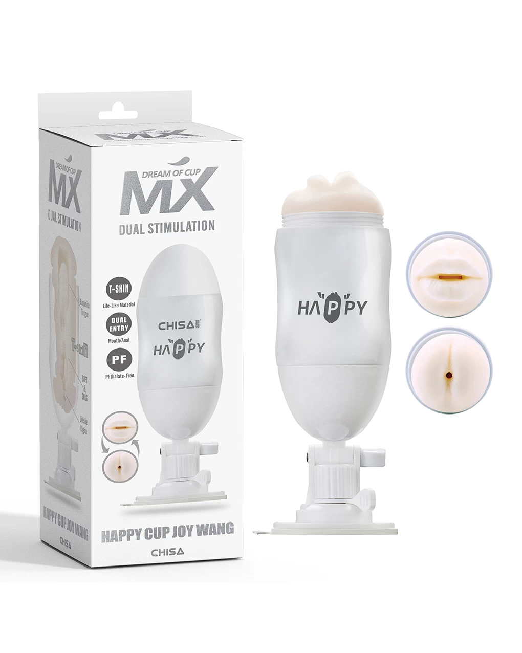 Âm đạo giả gắn tường Chisa Happy 2 đầu rung sướng mê kích thích