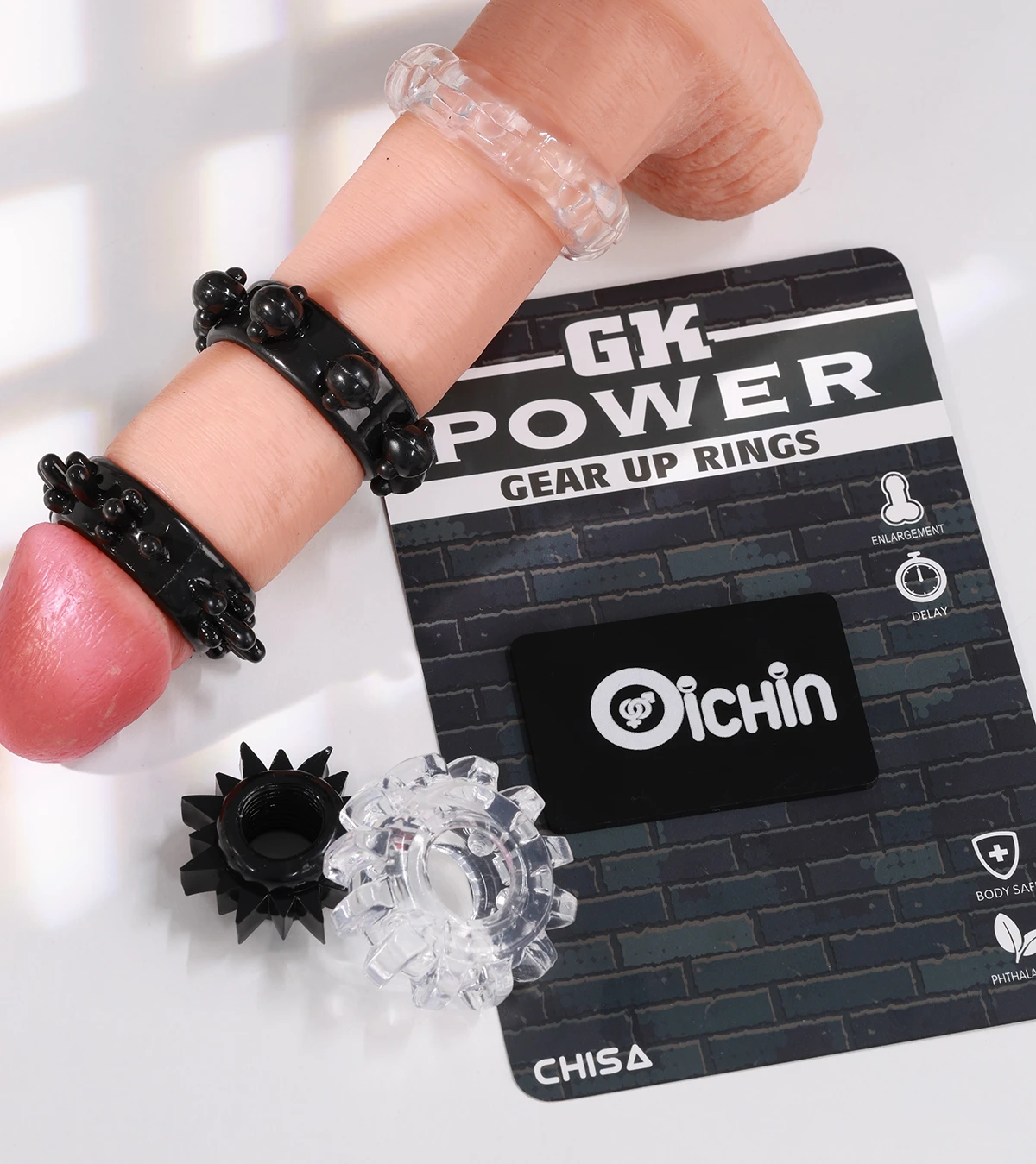 Vòng đeo dương vật Chisa GK Power gân gai tăng kích thước khoái cảm mới
