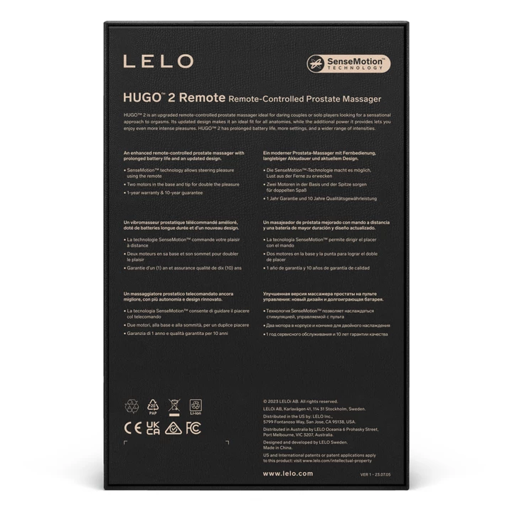 Lelo Hugo 2 máy massage tuyến tiền liệt 8 chế độ rung điều khiển remote