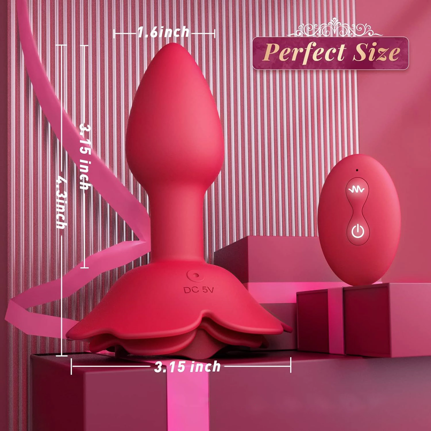 Butt Plug Flower rung ngoáy 10 chế độ kích thích từ xa