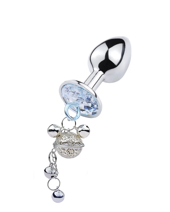 Phích cắm hậu môn inox đa kích thước đính đá chuông siêu kích thích