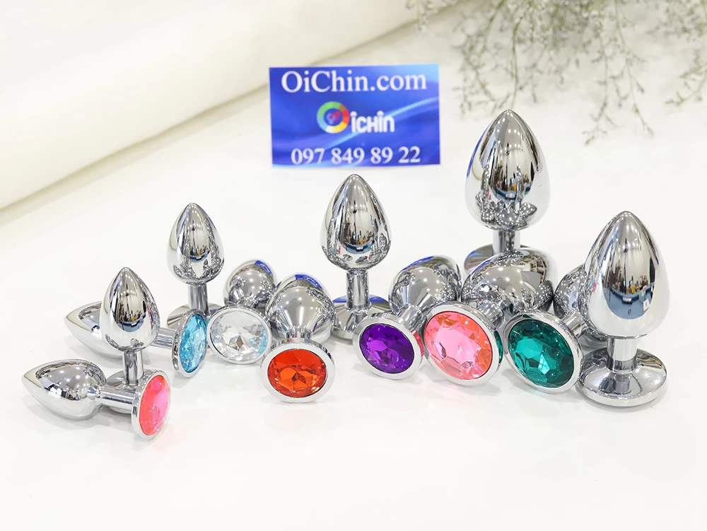 Phích cắm hậu môn inox nhiều màu xinh lung linh 3 kích thước sang trọng