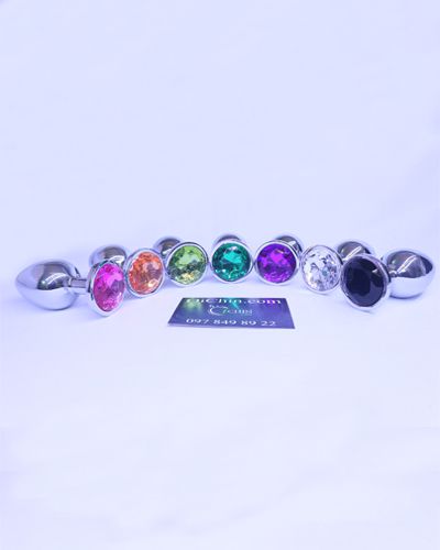 Phích cắm hậu môn inox nhiều màu xinh lung linh 3 kích thước sang trọng