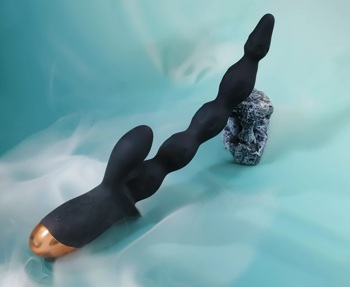 Đồ chơi hậu môn Black Pull Beads rung 10 chế độ silicon êm ái Đồ chơi hậu môn Black Pull Beads rung 10 chế độ silicon êm ái
