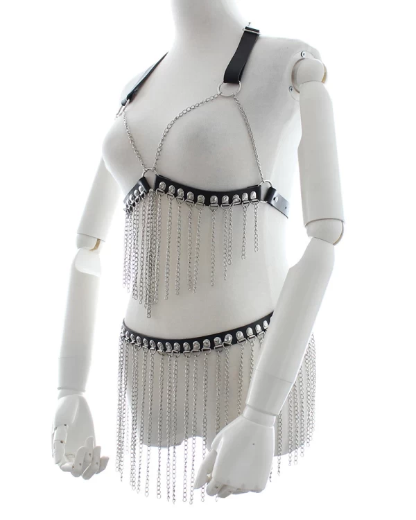 Bộ Đồ BDSM Da Dây Xích Múa Bụng Gợi Cảm Tăng Hưng Phấn 