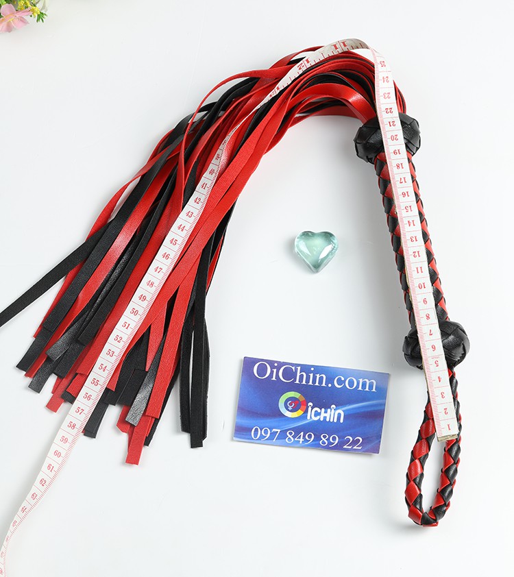SM Red BDSM Leather Whip Spanking Pain Pleasure Toy