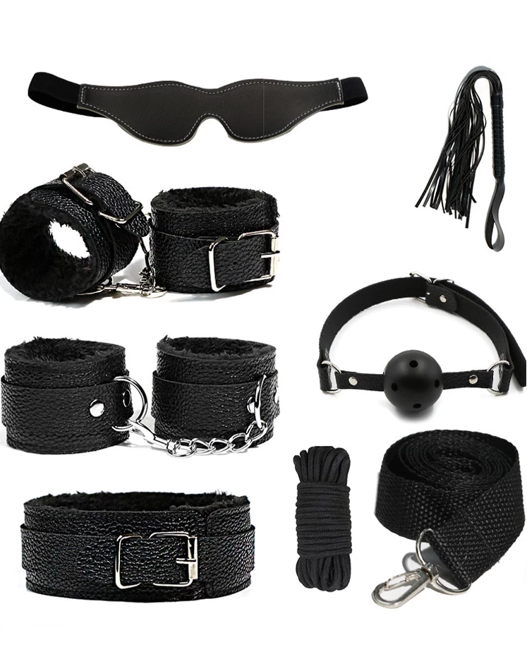 BDSM Combo 7-Piece Set Colorful Bondage Accessories