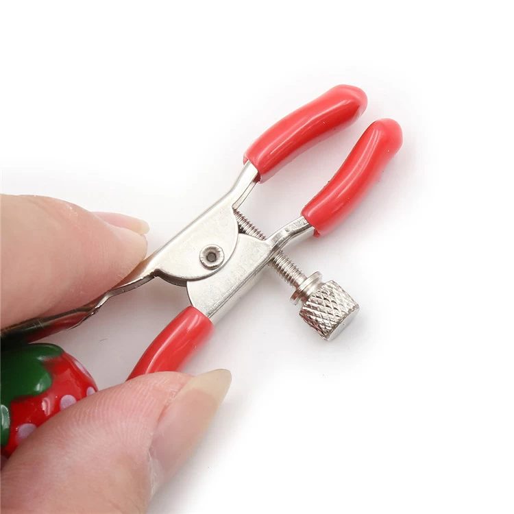 Strawberry Nipple Clips BDSM Metal Silicone Adjustable Pleasure
