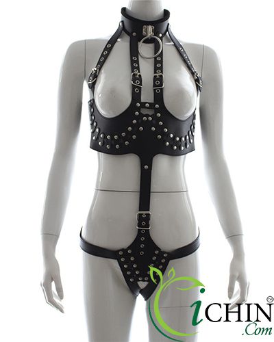Set đồ bikini bạo dâm BDSM xích cổ hở ngực kích thích đam mê 