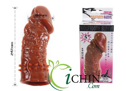 Bao cao su WOLFTOOTH SLEEVE gai gân bi màu nâu kích thích cực mạnh