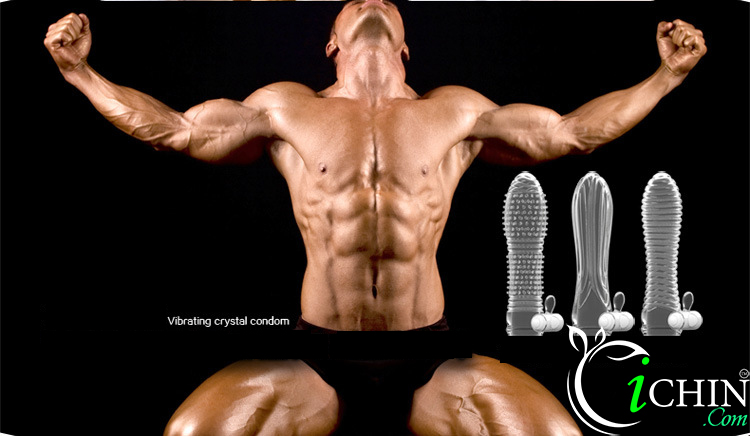 Vibrating Crystal Ribbed Condom Soft Comfortable Latex