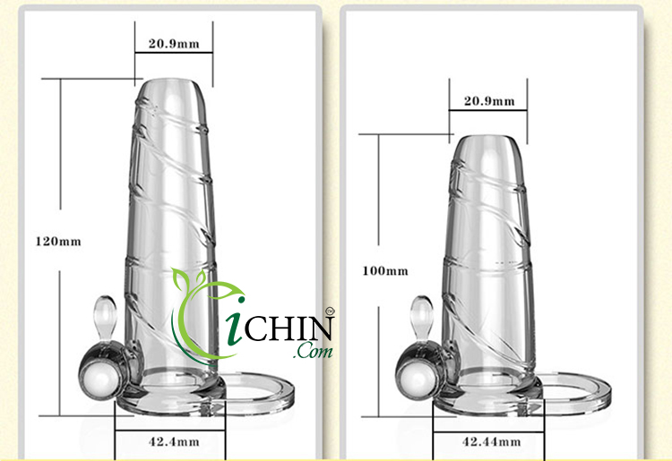 Remote Vibrating Open-Head Dildo Condom with Strap