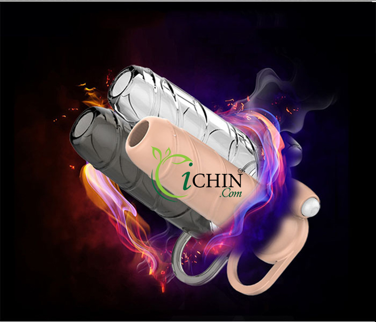 Remote Vibrating Open-Head Dildo Condom with Strap