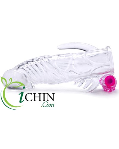 Penis Sleeve Vibrating Delay Enlarging Soft Silicone