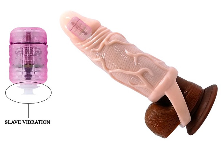 Men Extension Vibrating Cock Sleeve With Ball Strap