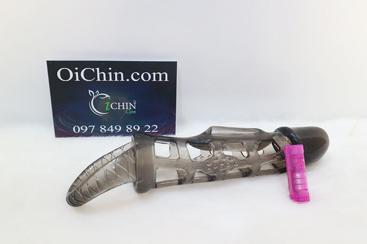 Men Extension Ribbed Vibrating Ring With Powerful Mid Vibration