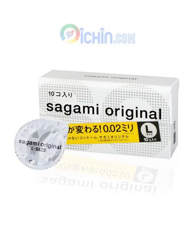 Sagami Original siêu mỏng 0.02mm Size L hộp 10 cái chính hãng Nhật 