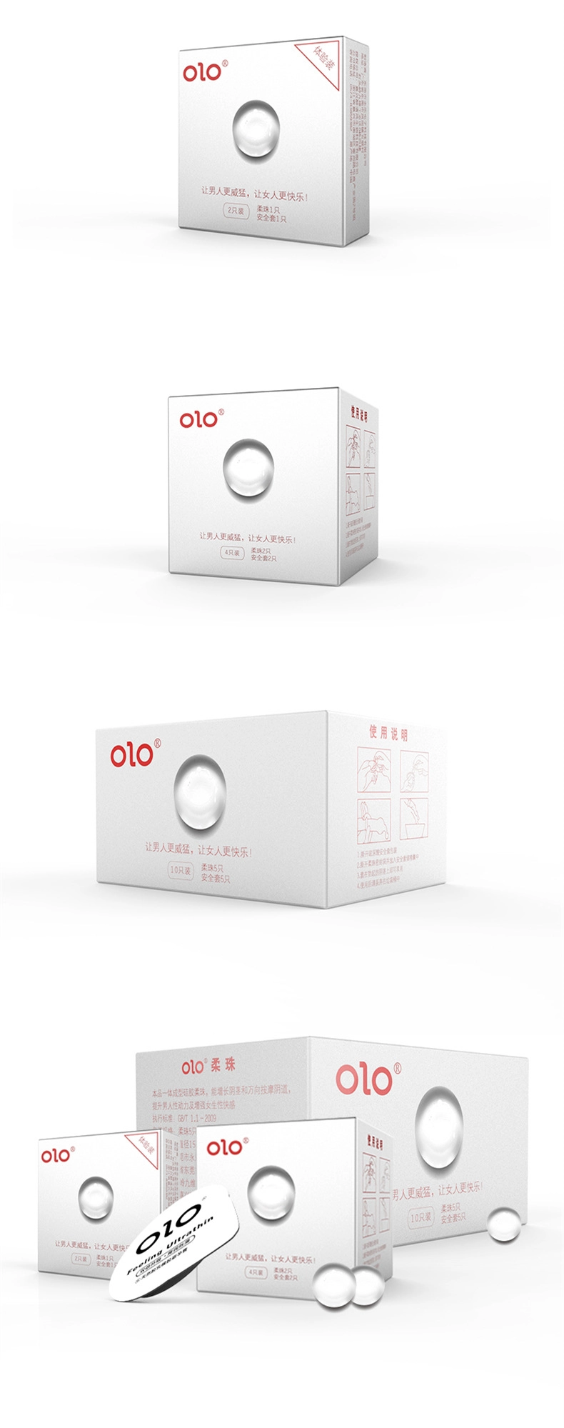 Bao cao su OLO siêu mỏng hạt silicone kích thích điểm G