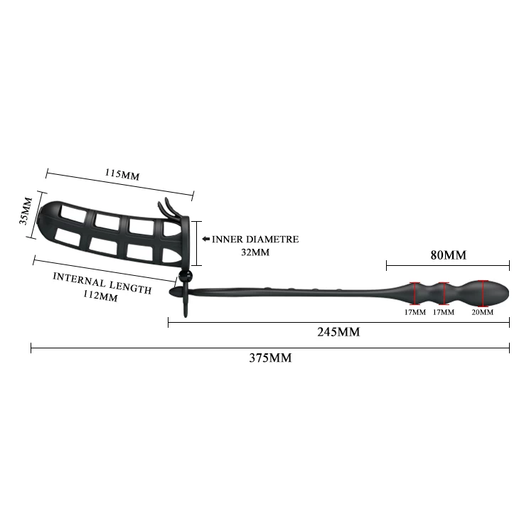 Pretty Love Hercules Mesh Strap-On Anal Silicone Toy