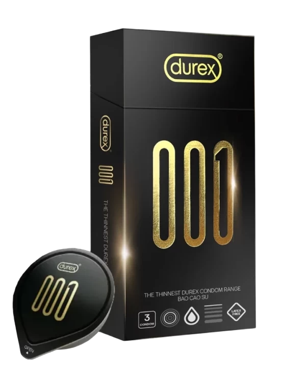  Giá sỉ Bao cao su siêu mỏng cao cấp Durex 001 hộp 3 cái  mới nhất 